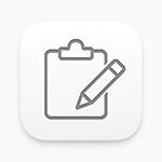 Clipboard and pencil icon representing ENSOUL AI Recorder’s smart note-taking, editing, and meeting transcription features