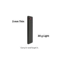 ENSOUL AI Recorder ultra-thin 3 mm lightweight 30 g body with red indicator light, designed for effortless portability and daily use