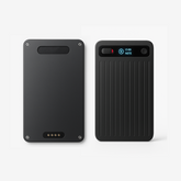 Front and back view of ENSOUL AI Recorder — ultra-thin smart voice recorder with LED display and metal body design.