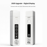 ENSOUL 2025 wireless HDMI kit with digital display—one-click TX/RX connection for PC and TV.