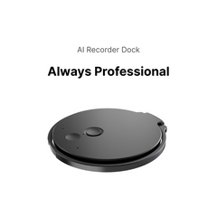 ENSOUL AI Recorder Dock — professional-grade magnetic charging dock for AI Recorder. Sleek matte-black circular design with precision finish.