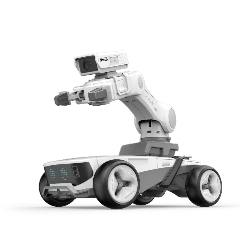 White X5 STORM MASTER Smart Robot with modular AI camera arm and omni wheels – ENSOUL AI