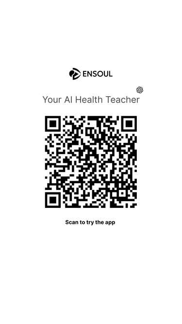 VitalScan AI – Your AI Health Teacher by ENSOUL | Scan QR code to try the app